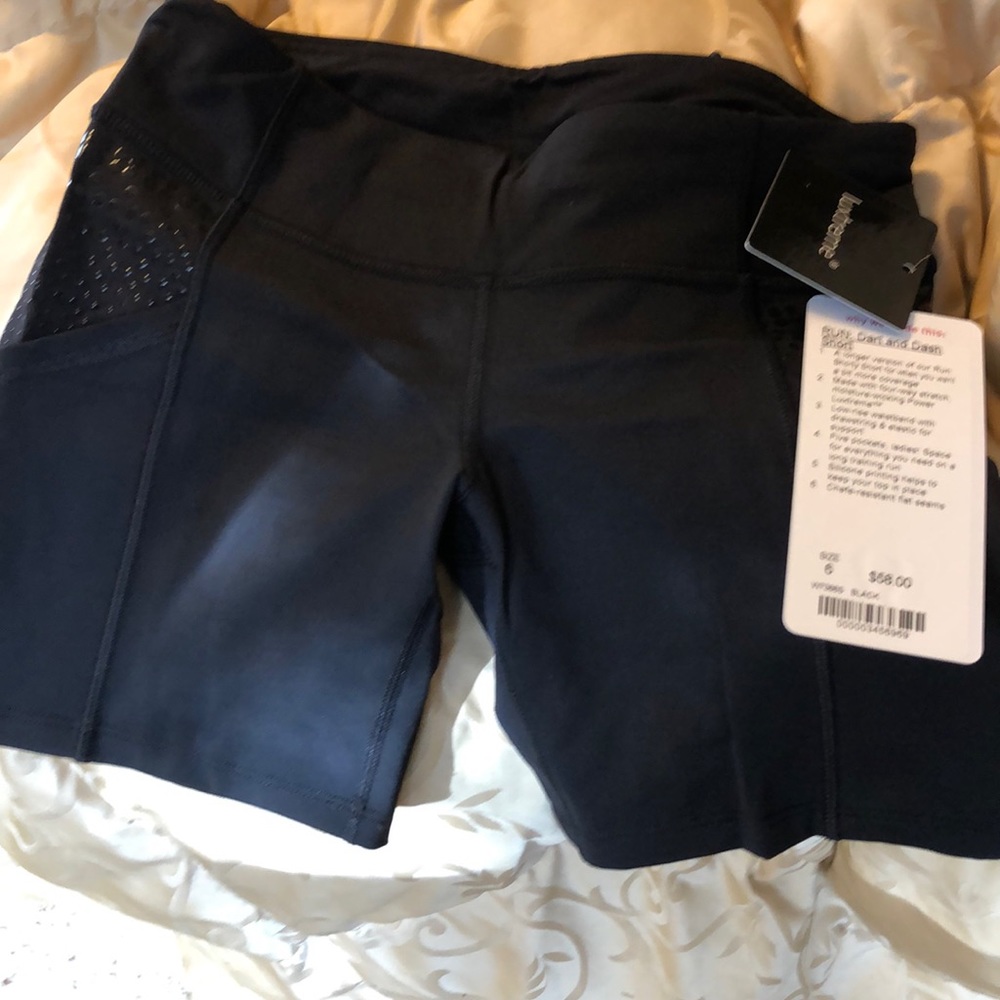 Lululemon Dart and Dash shorts with tags